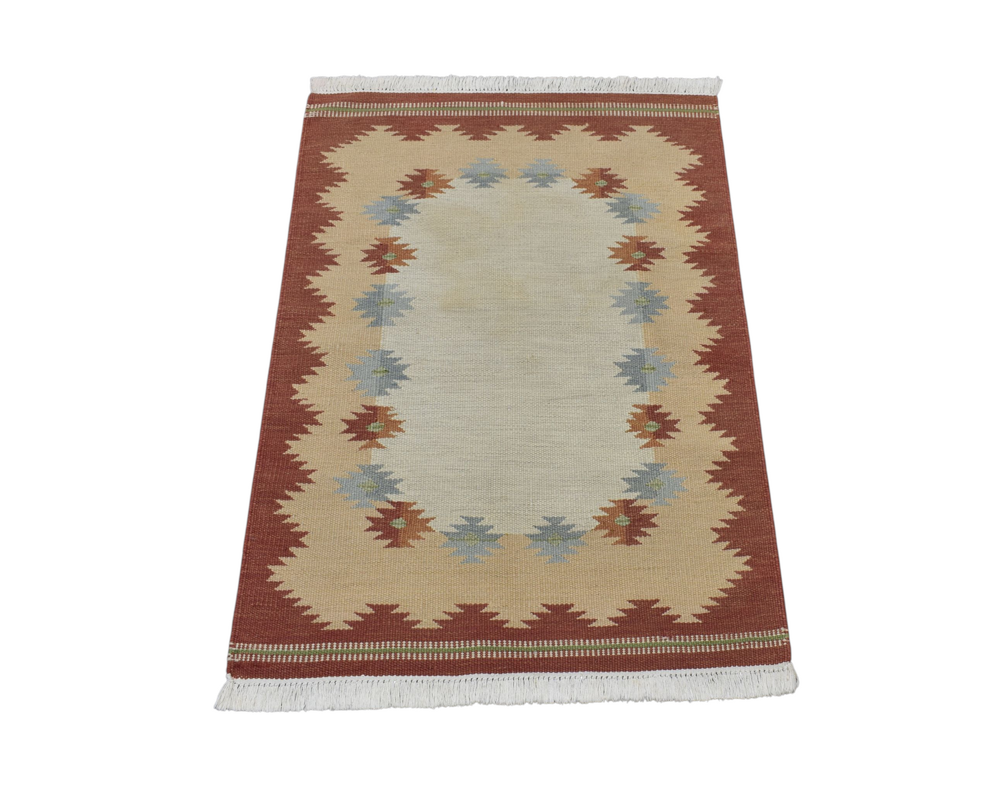 El Dokuma Modern Benzersiz Pastel Yün Kilim 6388