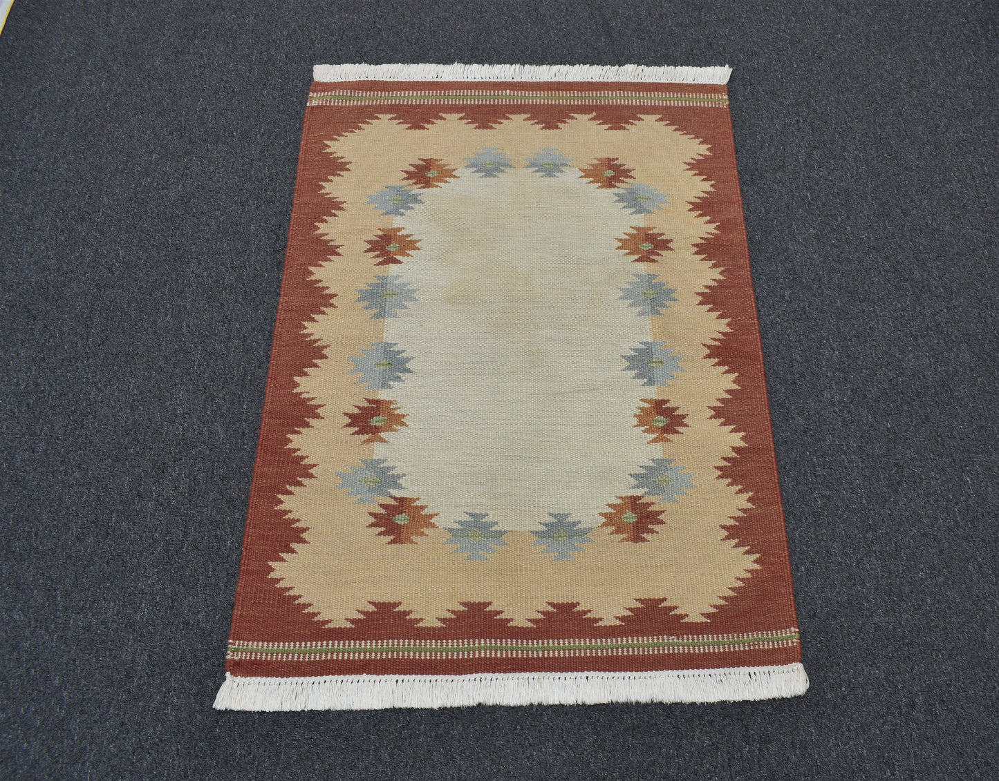El Dokuma Modern Benzersiz Pastel Yün Kilim 6388