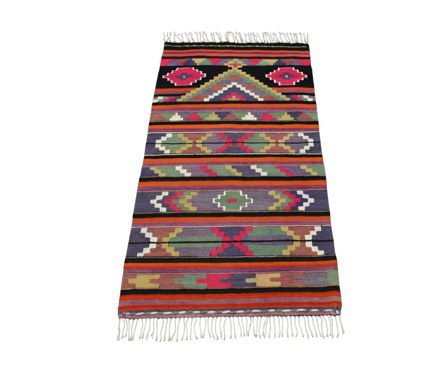 El Dokuma Renkli Otantik Şaheser Malatya Yün Kilim 6399