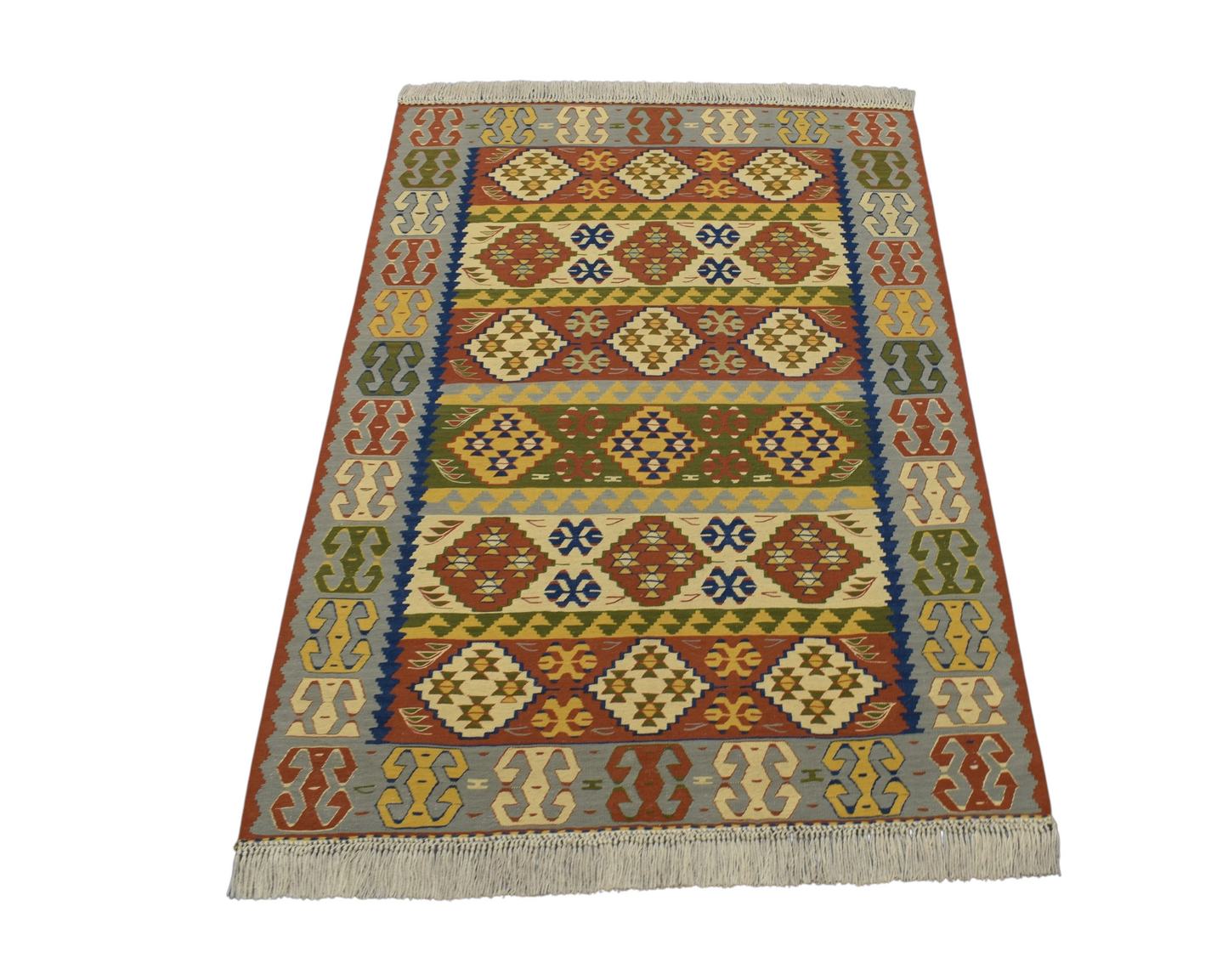 Yeni El Dokuma Otantik Ender Balıkesir Yörük Yün Kilim 6404