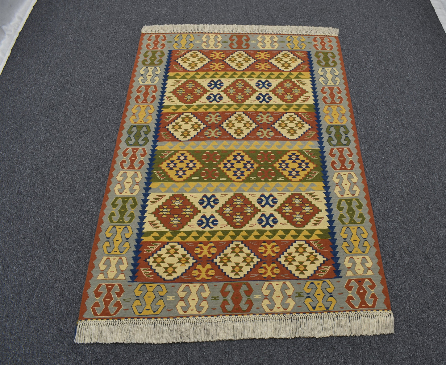 Yeni El Dokuma Otantik Ender Balıkesir Yörük Yün Kilim 6404