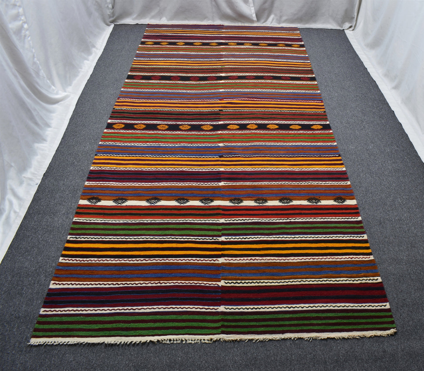 El Dokuma İhtişamlı Otantik Sivas Yün Kilim 6409