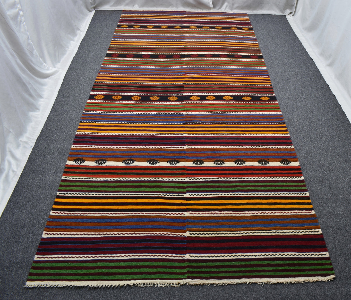 El Dokuma İhtişamlı Otantik Sivas Yün Kilim 6409