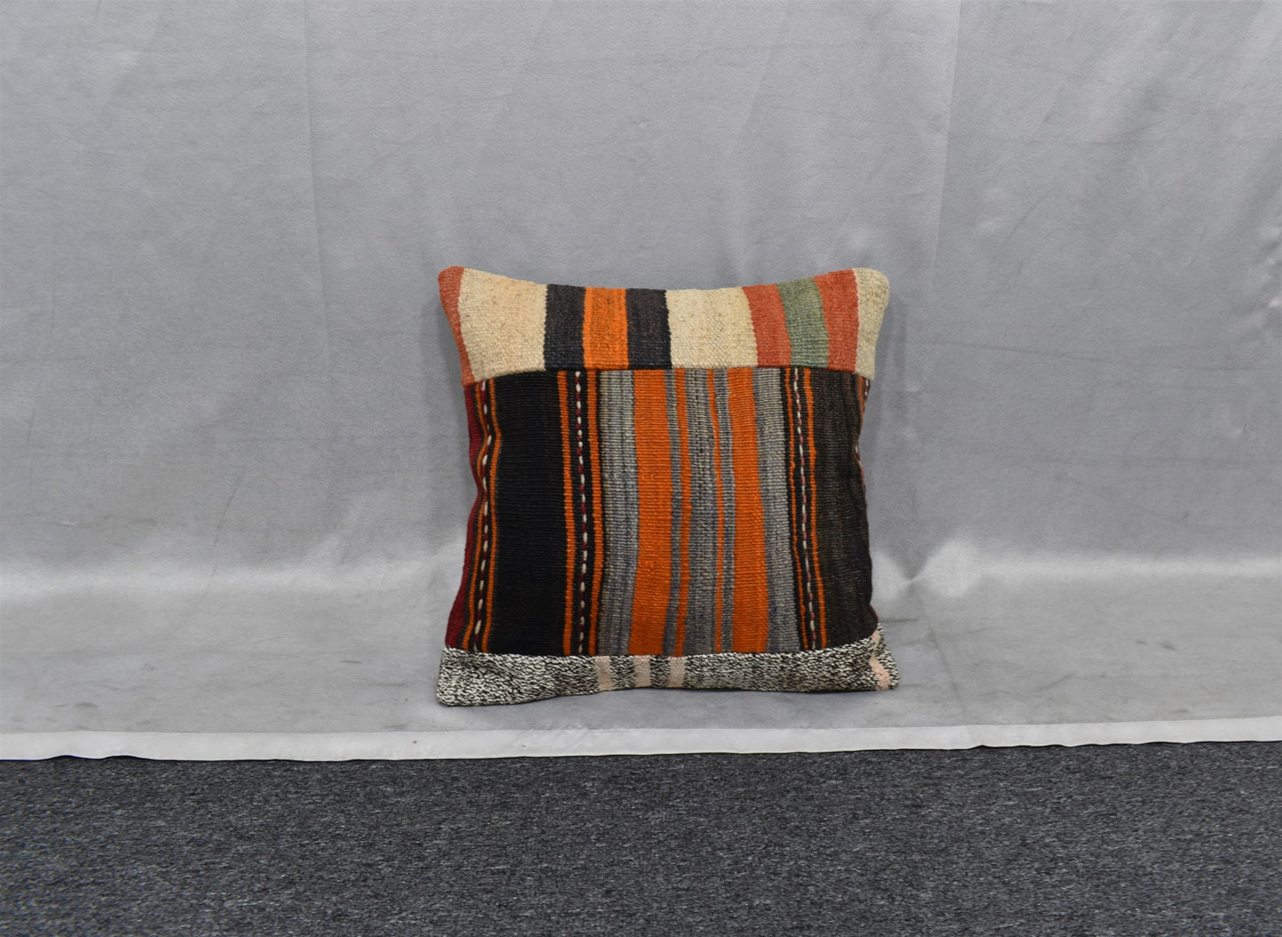 Yeni El Dokuma Patchwork Kırkyama Dekoratif Kilim Kırlent Yastık Kılıfı 6436