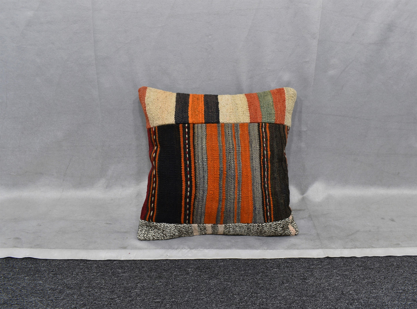 Yeni El Dokuma Patchwork Kırkyama Dekoratif Kilim Kırlent Yastık Kılıfı 6436