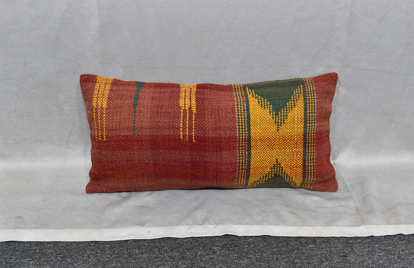 Yeni El Dokuma Dekoratif Lumbar Kilim Kırlent Yastık Kılıfı 6634