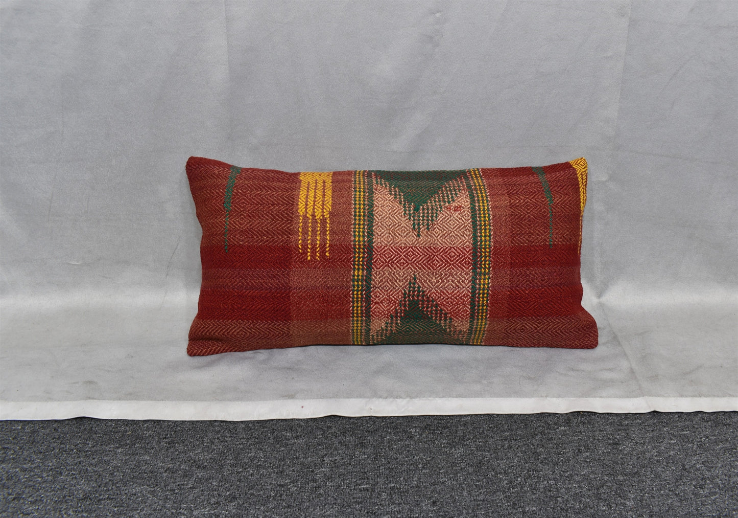 Yeni El Dokuma Dekoratif Lumbar Kilim Kırlent Yastık Kılıfı 6644