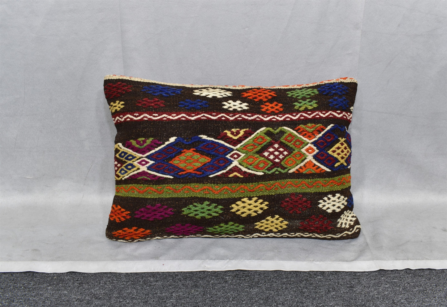 Yeni El Dokuma Dekoratif Kilim Kırlent Yastık Kılıfı 6685