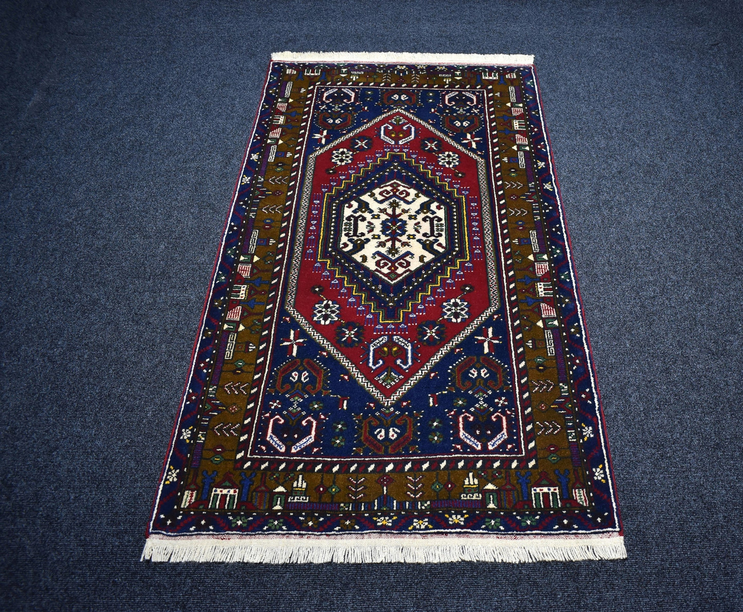 Yeni El Dokuması Nadir Tek Göbek Yahyalı Yün Halı 6720