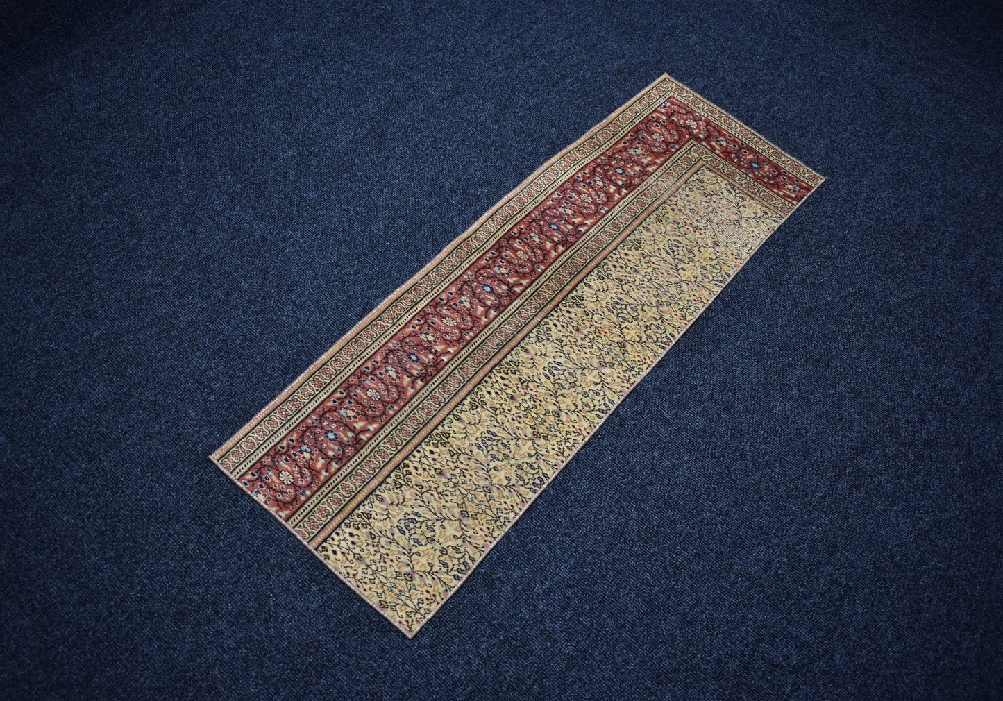 Vintage El Dokuma Çiçekli Bünyan Kayseri Mini Yolluk Yün Halısı 6723