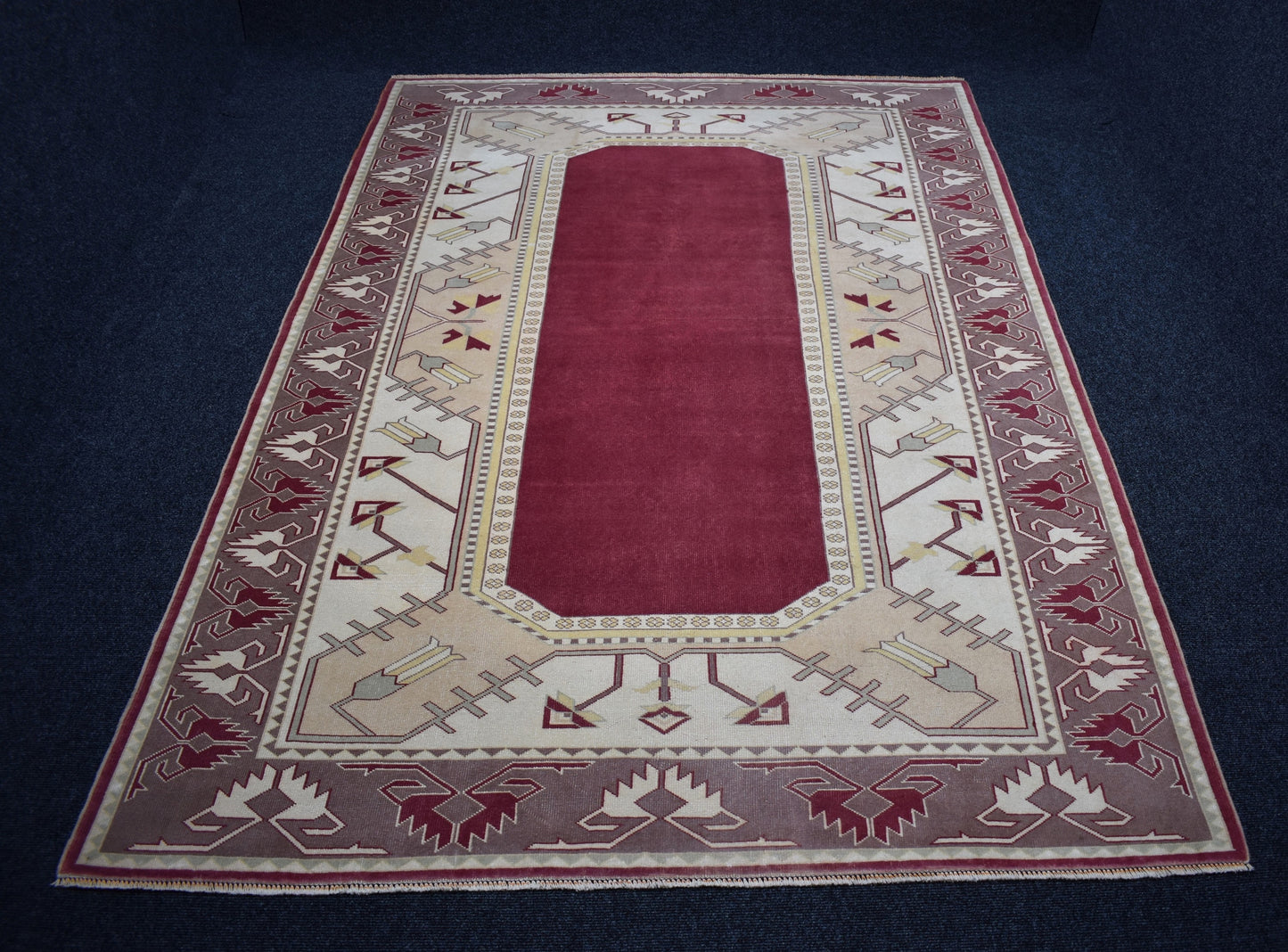 Vintage El Dokuma 6m2 Eskitme Modern Benzersiz Milas Yün Halı 6725