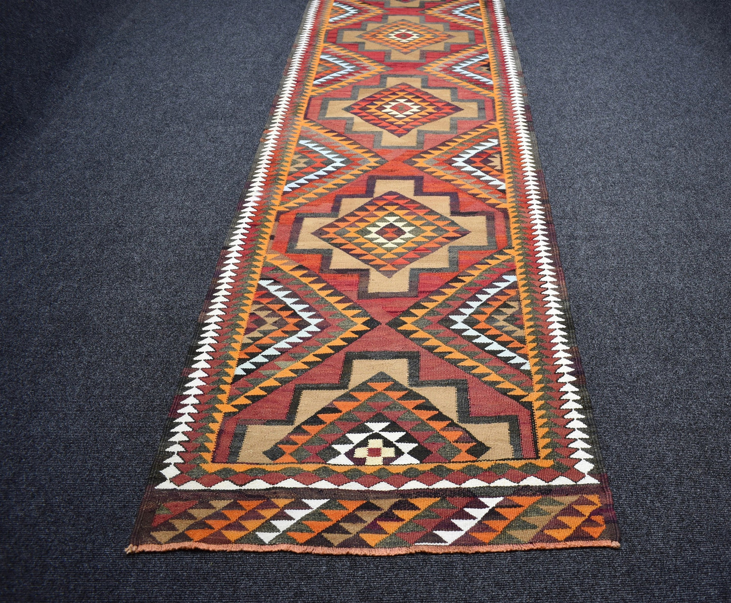 Vintage El Dokuma Nadir Pastel Herki Yolluk Yün Kilim 6941