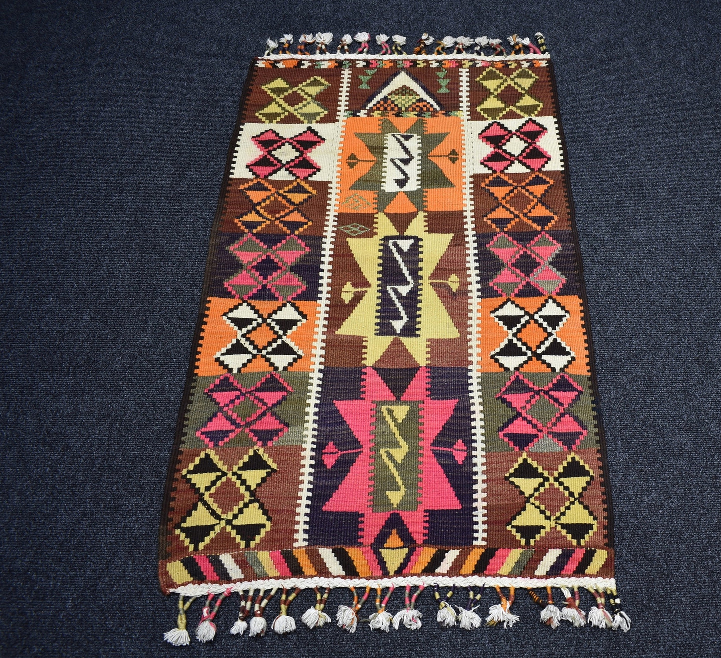 Yeni El Dokuma Nadir Otantik Seccade Namazlık Herki Yün Kilim 6963