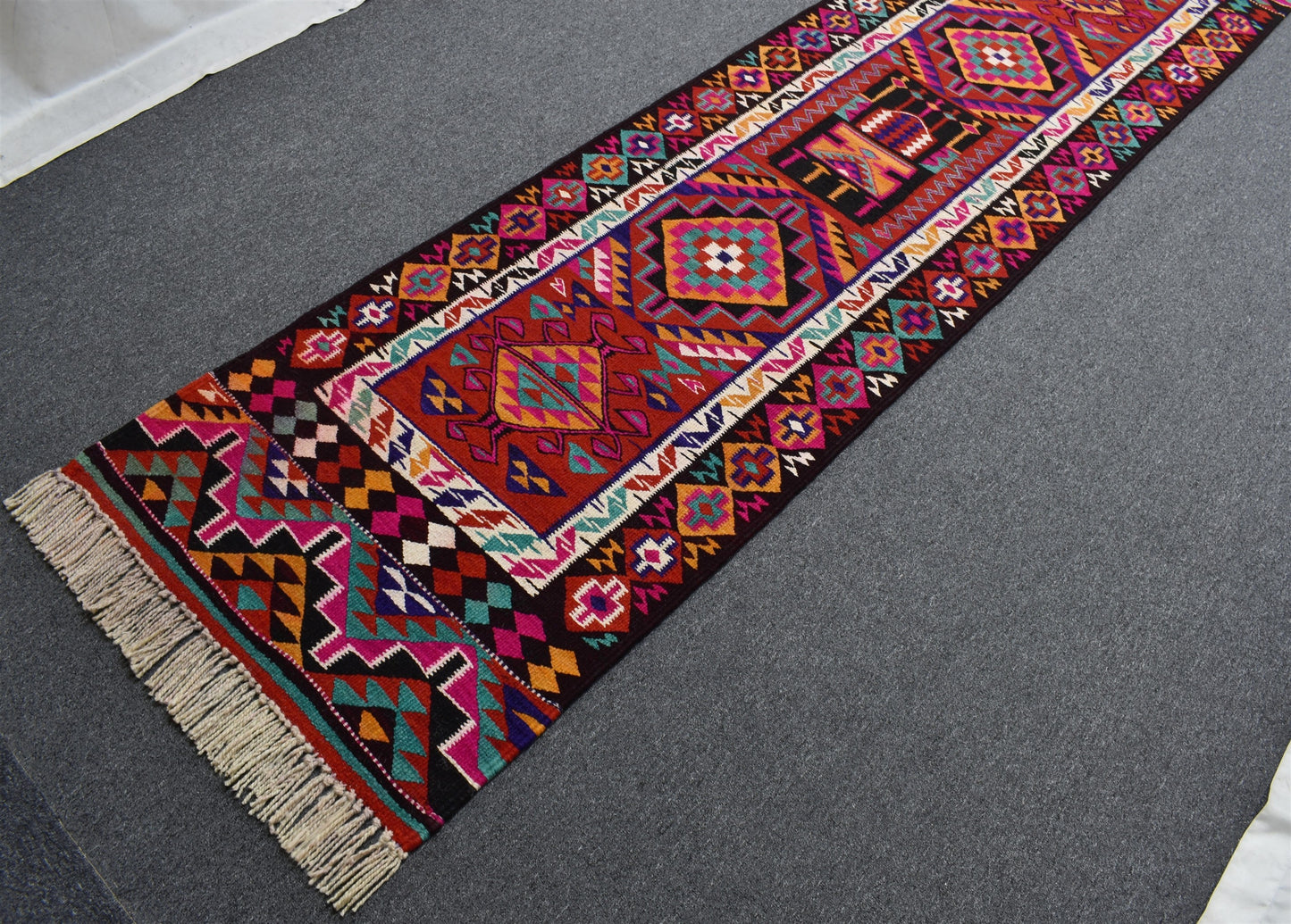 Yeni El Dokuma Benzersiz Otantik Herki Yolluk Yün Kilim 7117