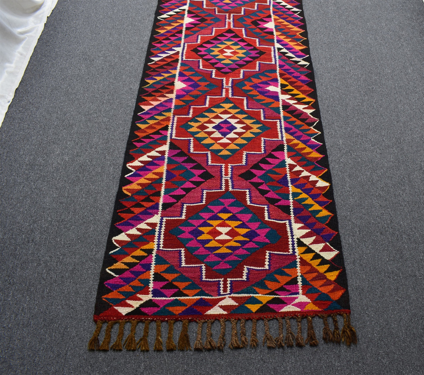 Yeni El Dokuma Görkemli Otantik Herki Yolluk Yün Kilim 7118