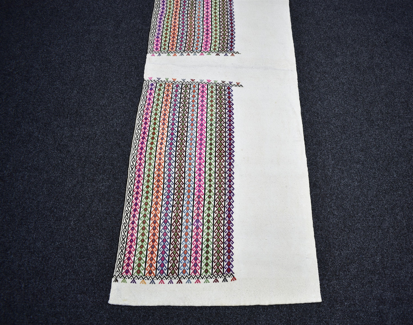 Yeni El Dokuma Otantik İnce Yörük Mini Yolluk Yün Cecim Kilim 7250