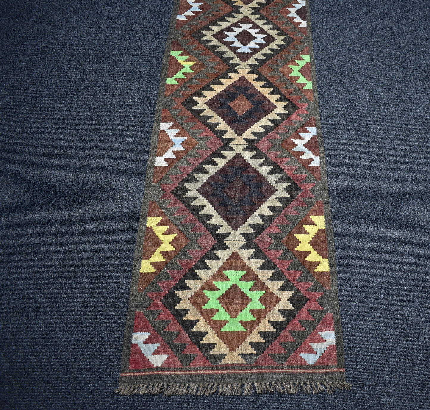 Vintage El Dokuma Nadir Himalayalar Yolluk Yün Kilim 7268