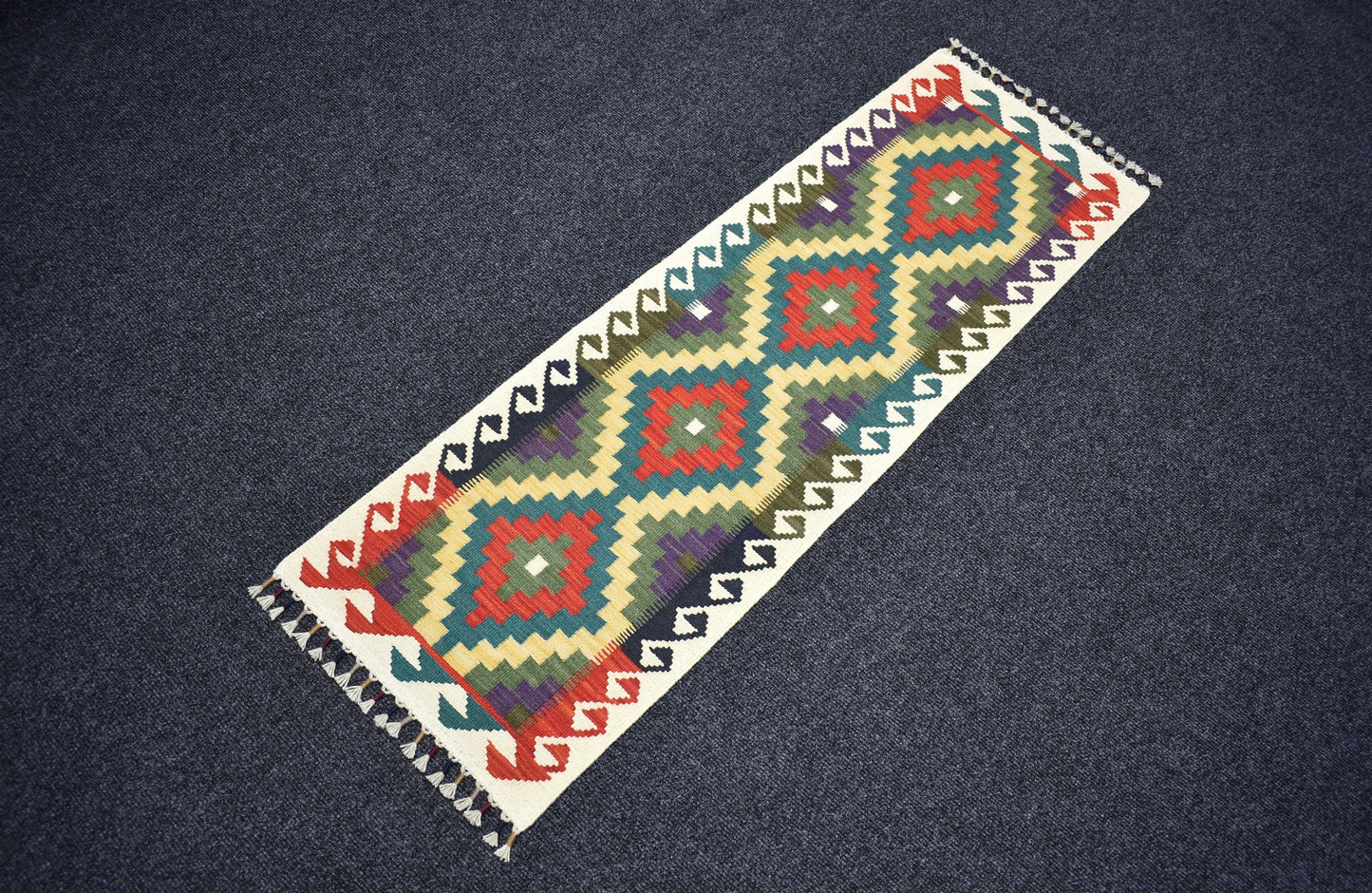 Yeni El Dokuma Cerit Yörükleri Meşhed İran Mini Yolluk Yün Kilim 7337