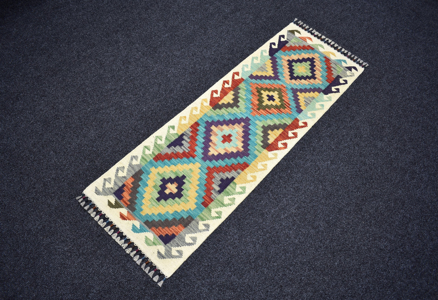 Yeni El Dokuma Meşhed Cerit Yörükleri İran Mini Yolluk Yün Kilim 7342