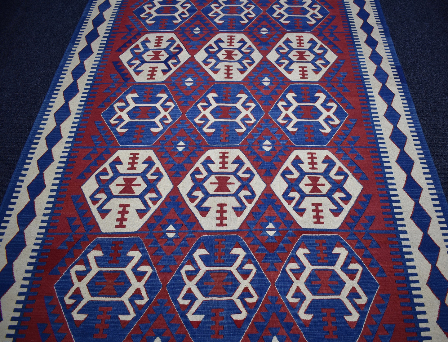 Yeni El Dokuma Başyapıt Yüncü Yörük Bergama İzmir Yün Kilim 7444