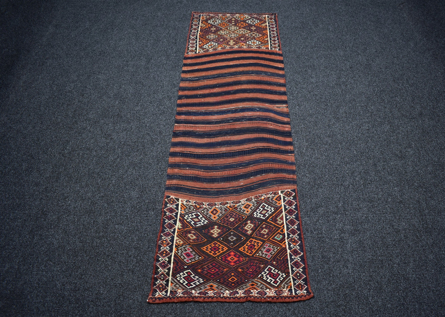 Antika El Dokuma Otantik Van Hakkari Aşiret Yolluk Yün Sumak Kilim 7445