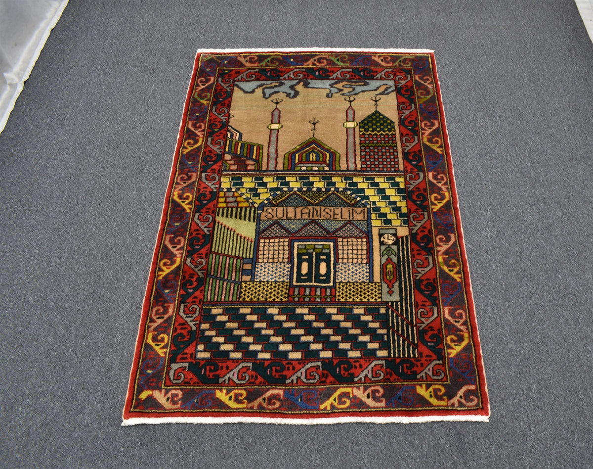 Yeni El Dokuma Yavuz Sultan Selim Mevlana Konya Yün Halı 7649