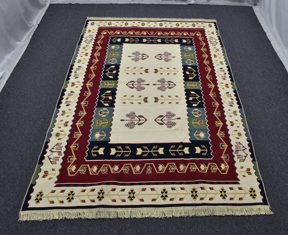 Yeni Otantik Çift Yüzlü Tasarım Makine Kilim 7753