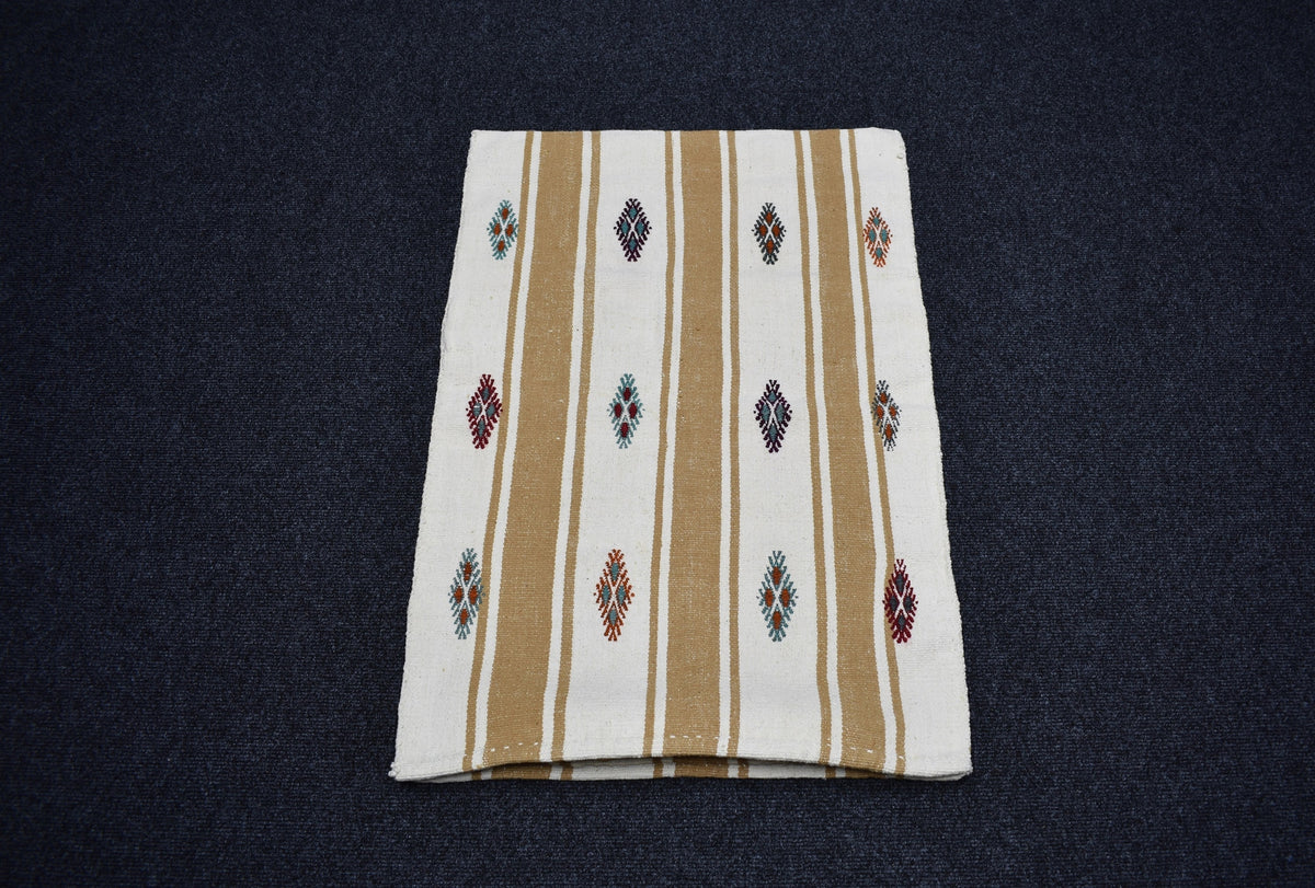 Yeni El Dokuma Ak Pamuklu Emsalsiz Yörük Çuval Kilim 7780