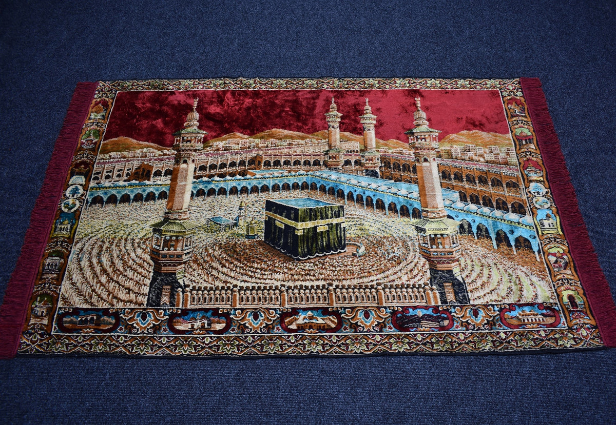 Yeni Manzara Kutsal Belde Kabe-i Muazzama Tasvirli Duvar Halısı 7826