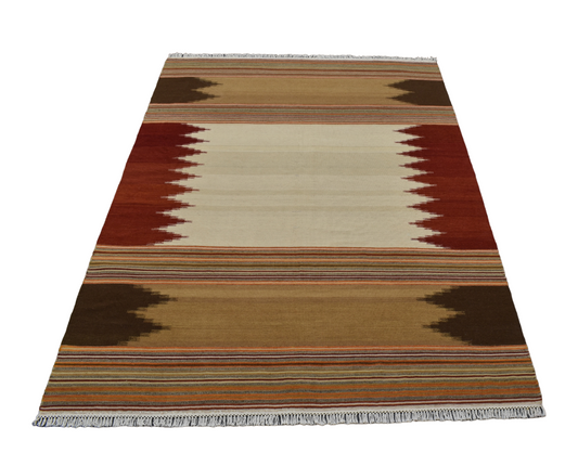 Yeni El Dokuma Özel Tasarım Modern Tarz Yün Kilim 4602