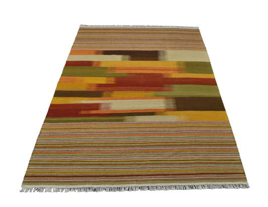 Yeni El Dokuma Özel Tasarım Modern Tarz Yün Kilim 4624