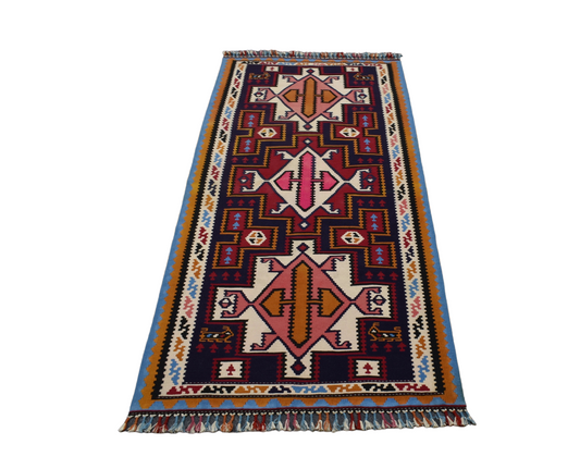 Yeni El Dokuma Zarif Otantik Persian İran Şiraz Yün Kilim 4656