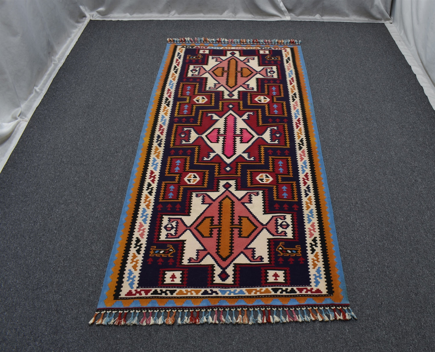 Yeni El Dokuma Zarif Otantik Persian İran Şiraz Yün Kilim 4656