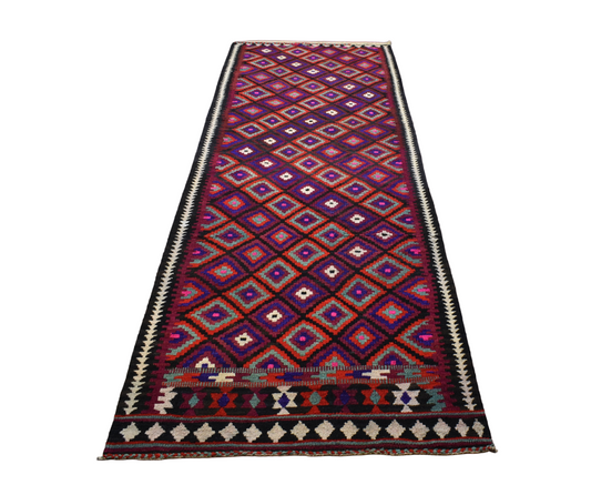 Yeni El Dokuma Geometrik Otantik Erzurum Yün Yolluk Kilim 4721