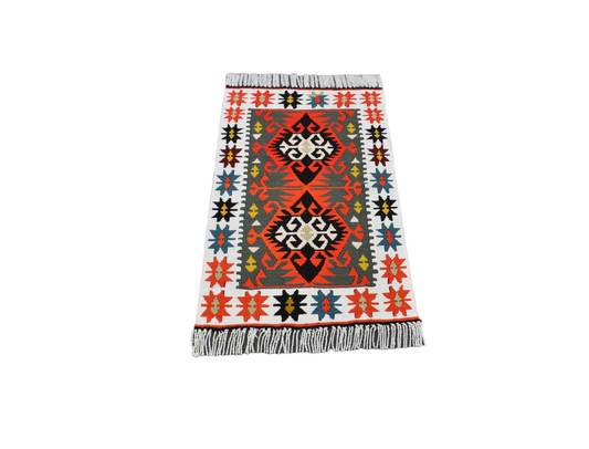 Yeni El Dokuma Pınarbaşı Ateş Kırmızısı Bukleli Pamuklu Yün Kilim 4731