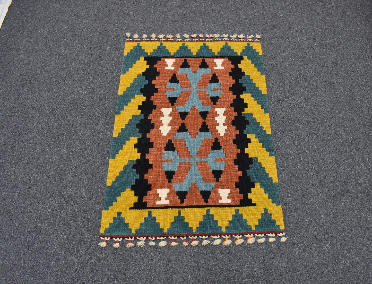 Yeni El Dokuma Benzersiz Elegant Pınarbaşı Kayseri Yün Kilim 4740