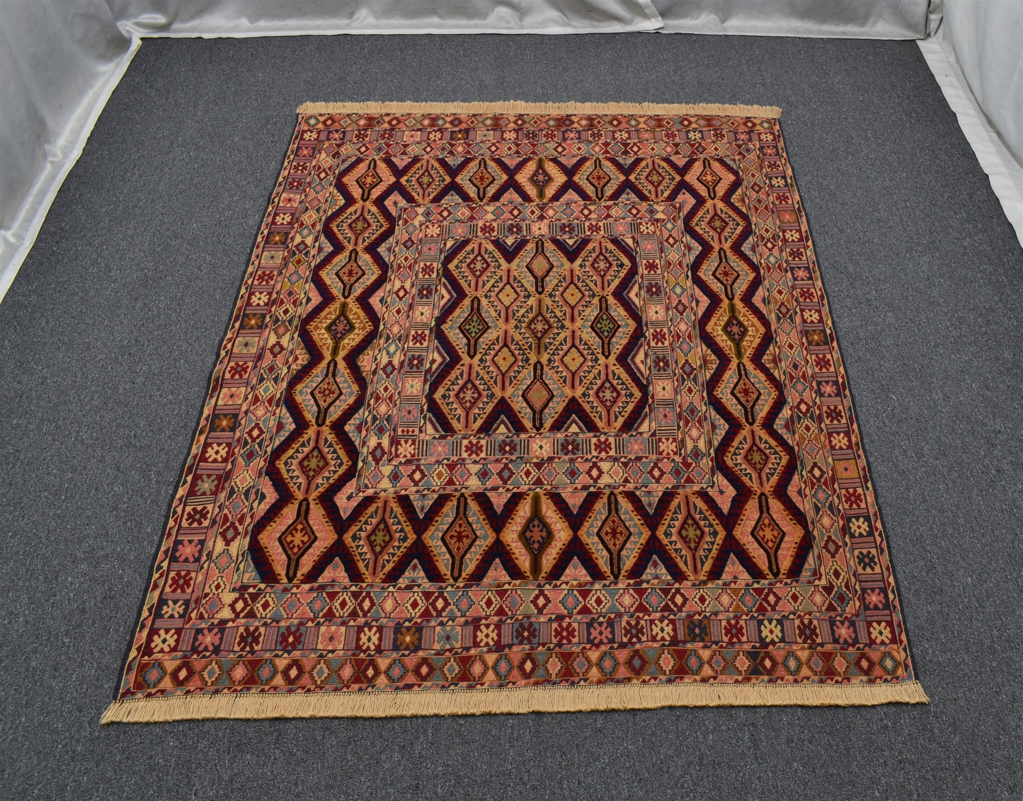 Yeni El Dokuma Harikulade İran Acem İnce Sumak Yün Kilim 4827