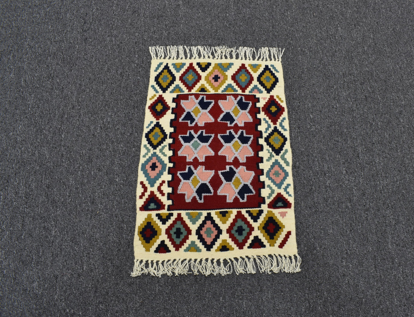 Yeni El Dokuma Benzersiz Güzellikte Pınarbaşı Kayseri Yün Kilim 4833