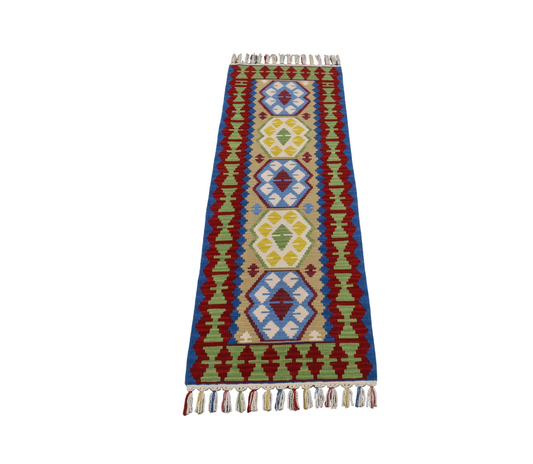 Yeni El Dokuma Renkli Pınarbaşı Yün Mini Yolluk Kilim 4897