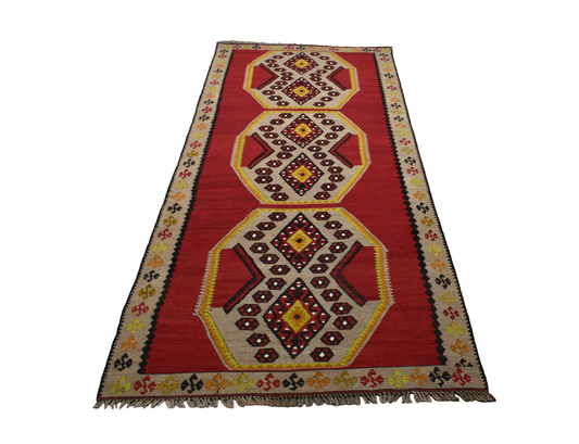 El Dokuma Ender Boyutlu Tek Parça Yekpare Sivas Kangal Yün Kilim 4910