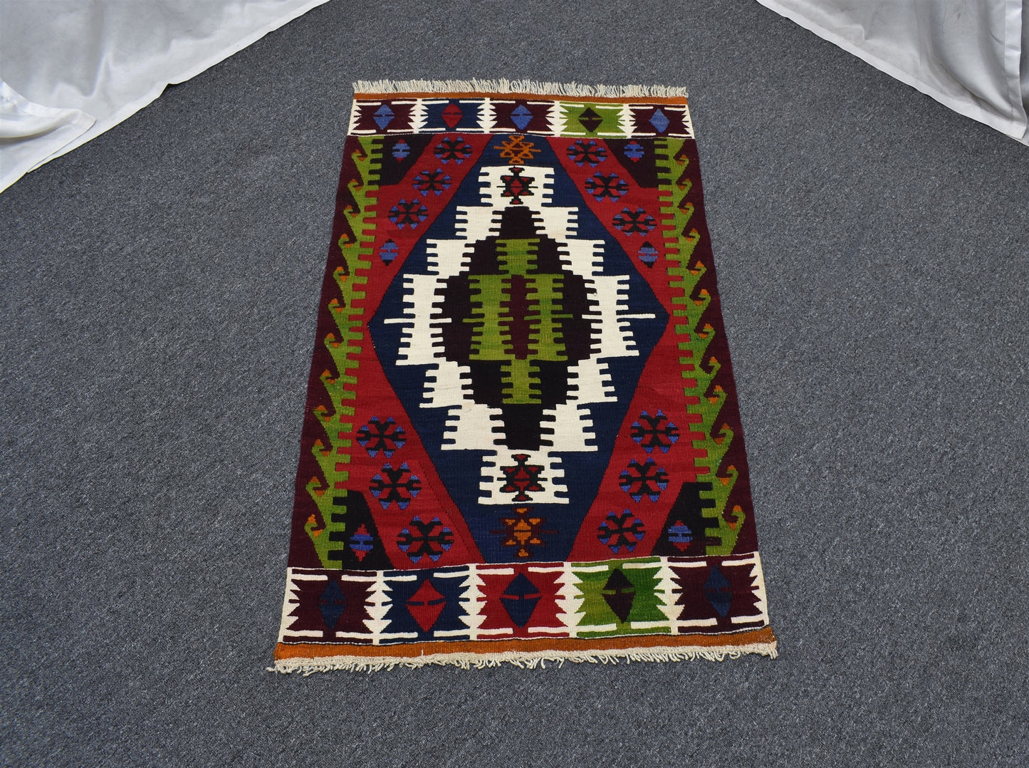 Yeni El Dokuma Şaheser Niğde Çukurkuyu Yün Kilim 4930