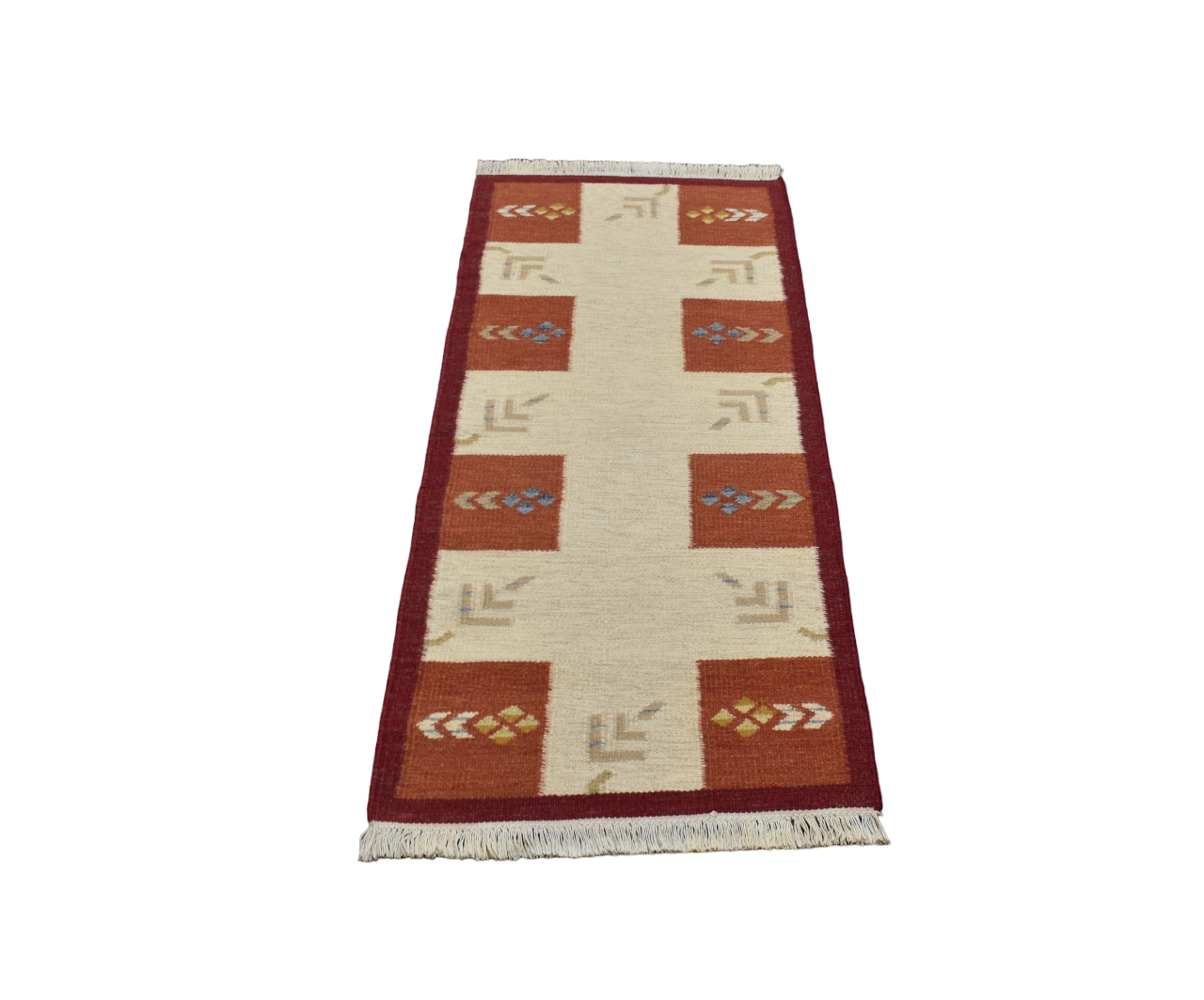 Yeni El Dokuma Modern Tarz Özel Tasarım Yolluk Yün Kilim 4952