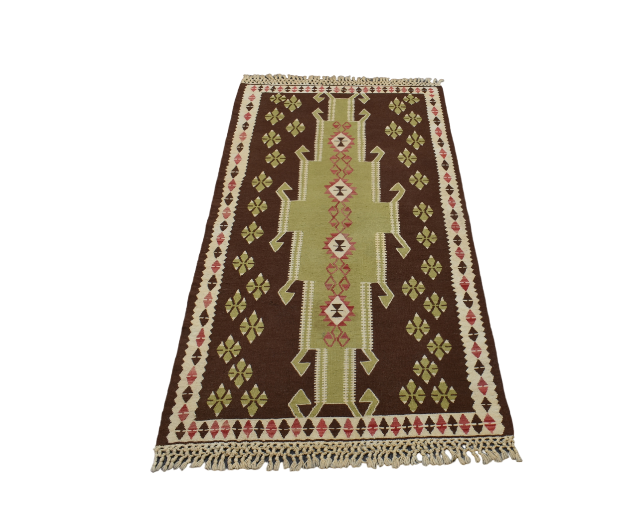 El Dokuma Başyapıt İnce Afgan Yün Kilim 4955