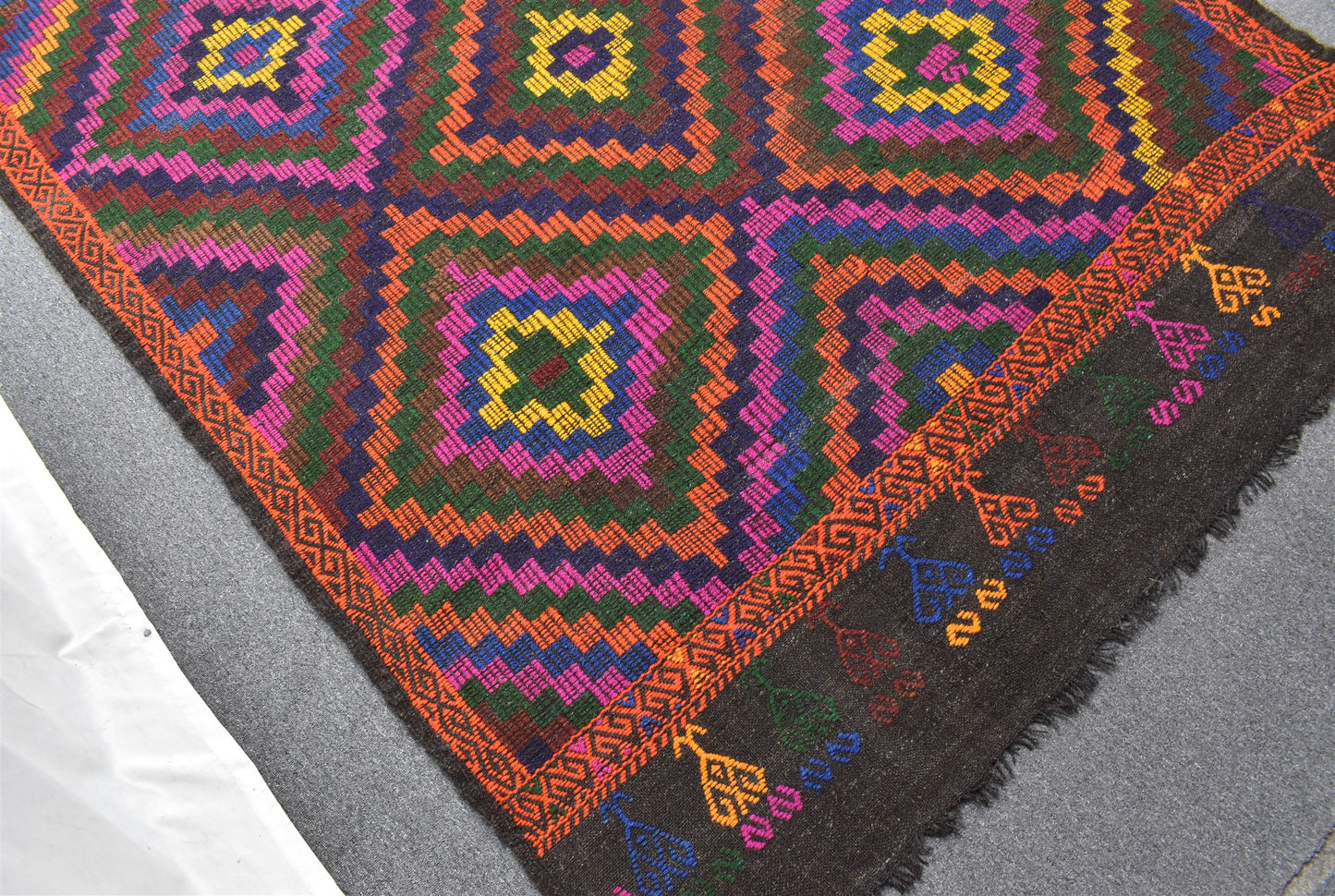 Yeni El Dokuması 7.5m2 Yekpare Karapınar Yörük Yün Cecim Kilim 4974