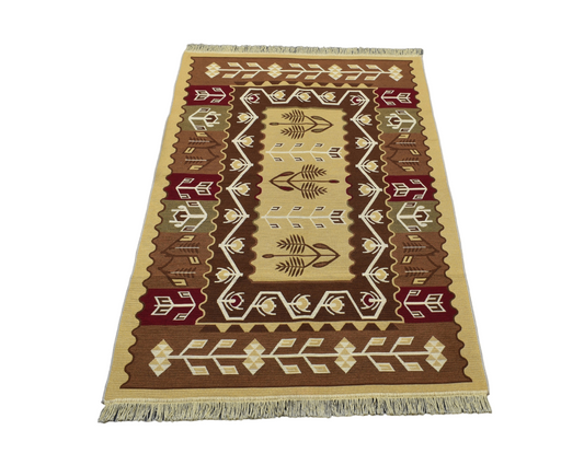 Yeni Otantik Lüks Çift Yüzlü Tasarım Makine Kilim 4977