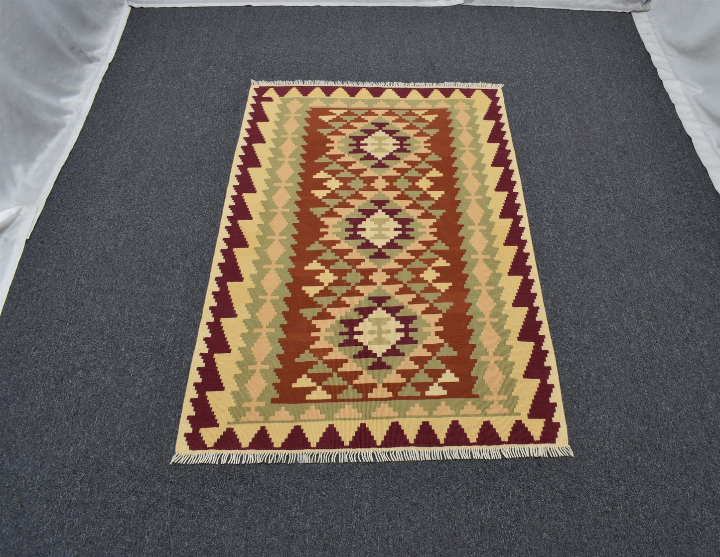 Yeni El Dokuma Otantik Kayseri Yün Kilim 5017