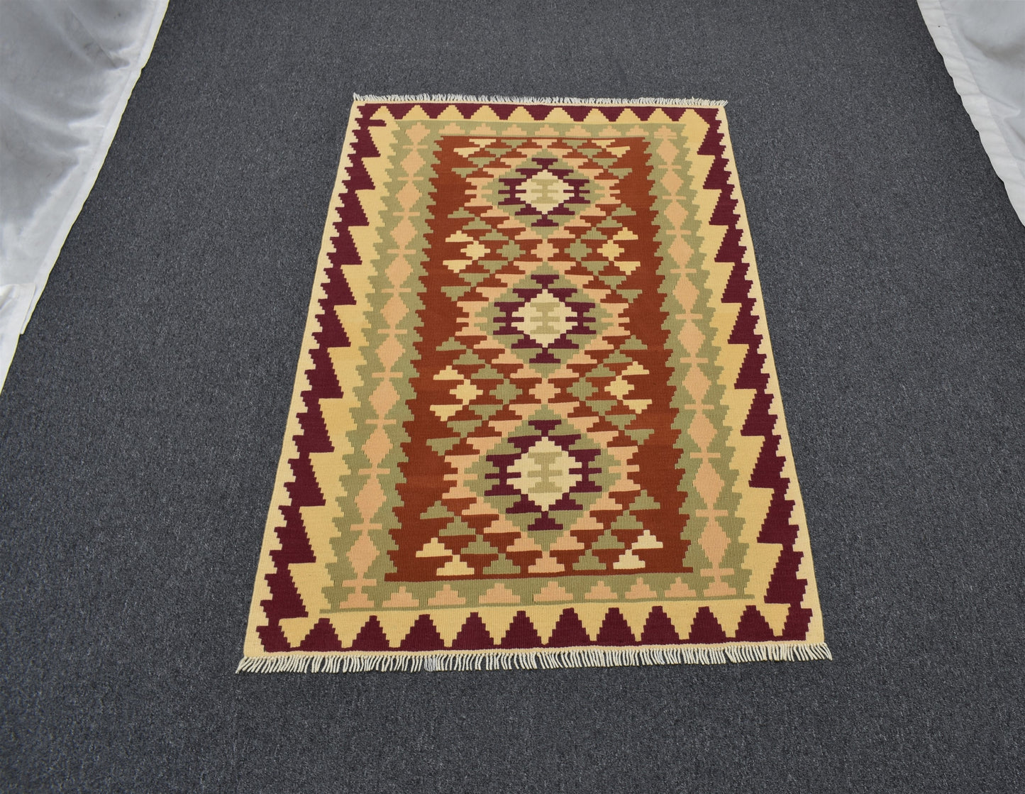 Yeni El Dokuma Otantik Kayseri Yün Kilim 5017