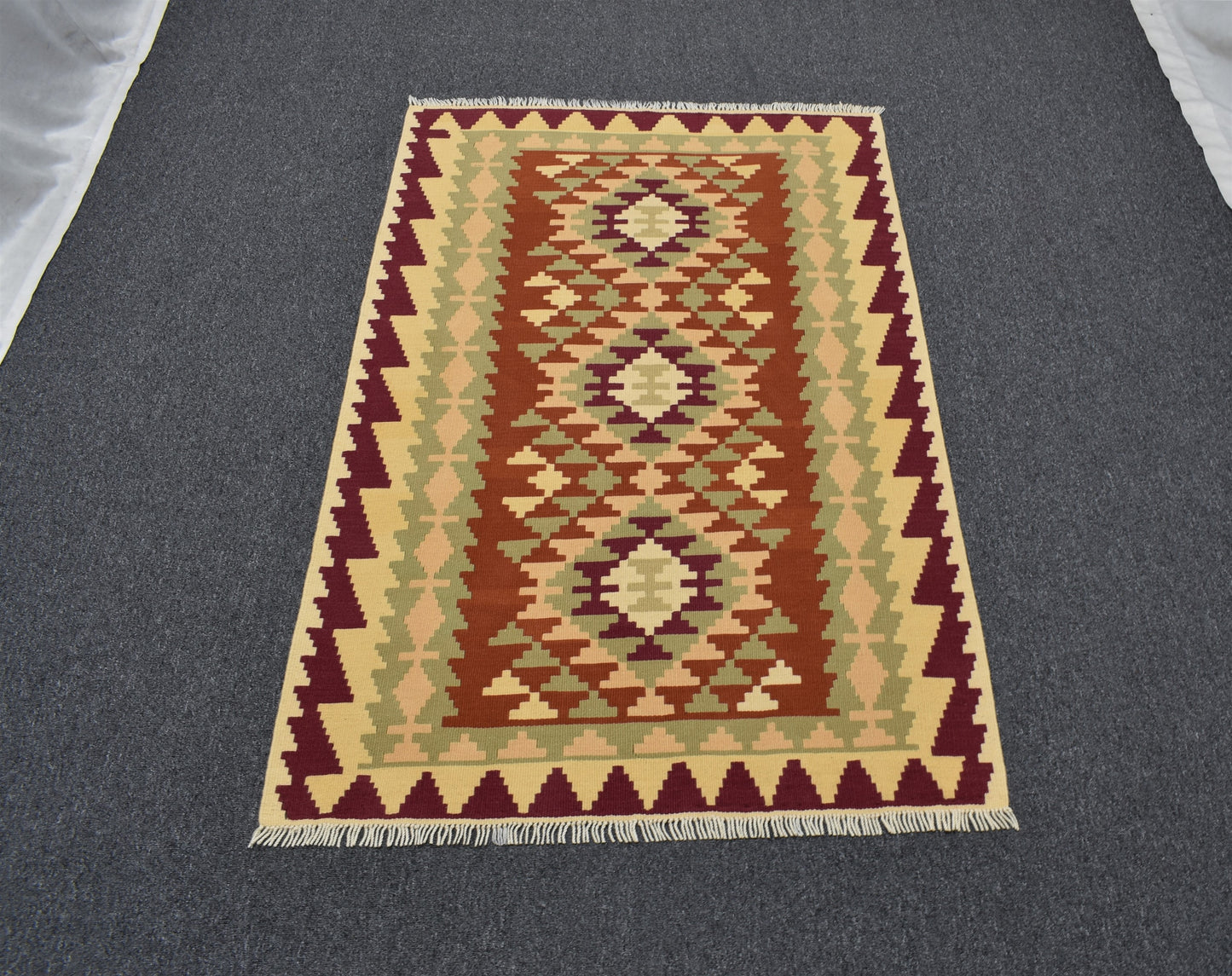 Yeni El Dokuma Otantik Kayseri Yün Kilim 5017