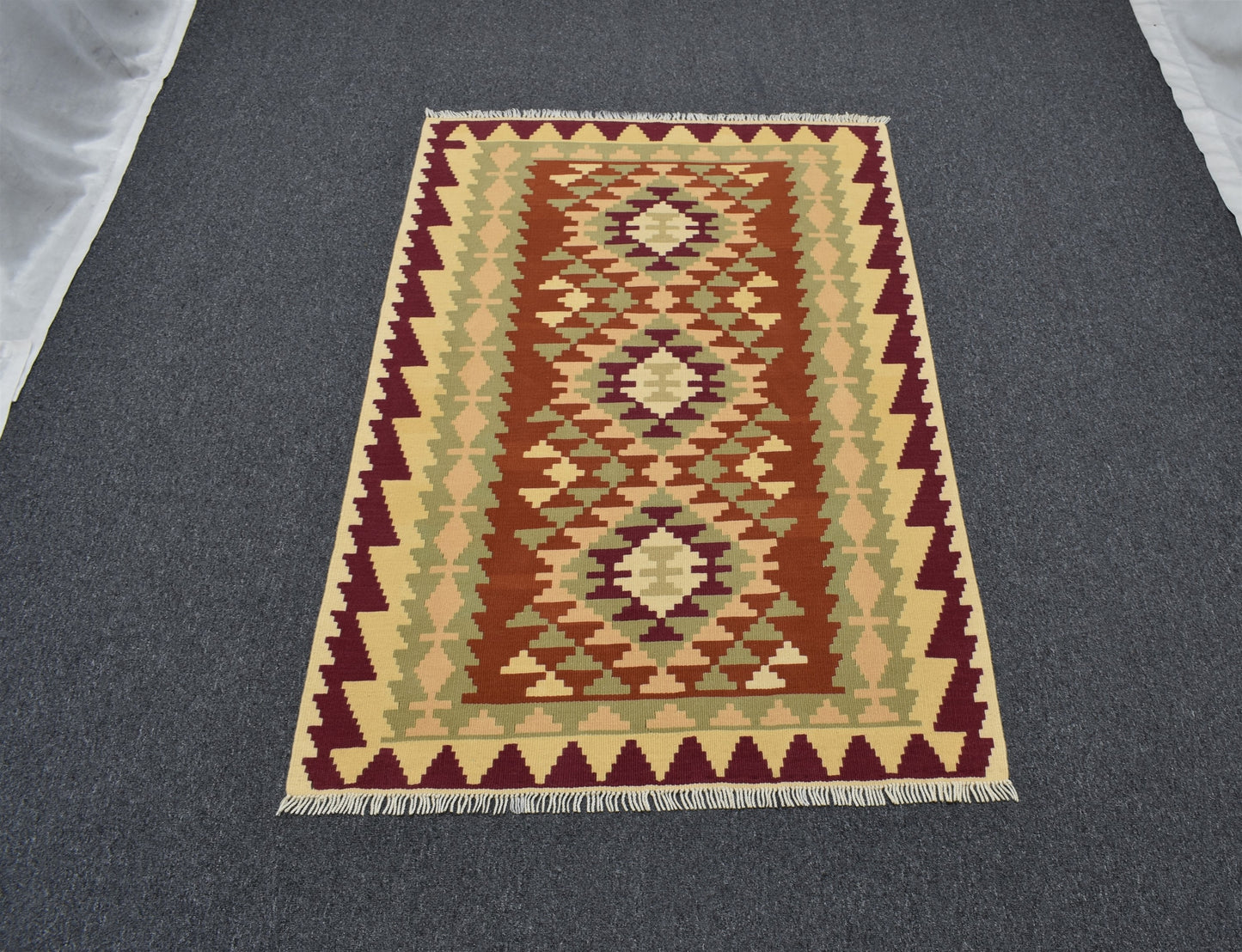 Yeni El Dokuma Otantik Kayseri Yün Kilim 5017