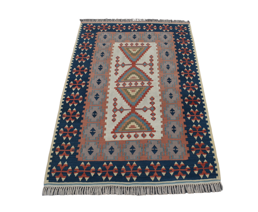 Vintage El Dokuma Otantik Pastel Balıkesir Yün Kilim 5027